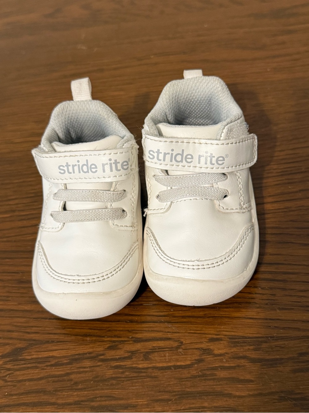Stride Rite White Toddler Sneakers with Velcro Strap